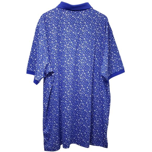 NWT POLO RALPH LAUREN Classic Floral SS Polo Shirt Men's 2XLT in Blue & White - Picture 5 of 8